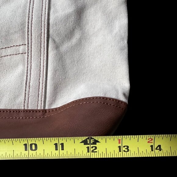 Lee Canvas Tote Bag Nautical Boat Carry All Preppy Shopper Double Handle Beige - Picture 11 of 12